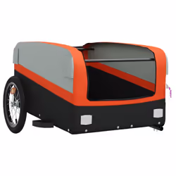 vidaXL Bike Trailer Bike Wagon Bicycle Trailer Black and Orange 45 kg Iron - Additional view 4