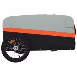 vidaXL Bike Trailer Bike Wagon Bicycle Trailer Black and Orange 45 kg Iron - Additional view 6