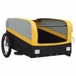 vidaXL Bike Cargo Trailer Bike Cart Bicycle Cargo Trailer Bike Wagon Iron - yellow, 126 x 63 x 50 cm - Additional view 4