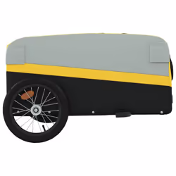 vidaXL Bike Cargo Trailer Bike Cart Bicycle Cargo Trailer Bike Wagon Iron - yellow, 126 x 63 x 50 cm - Additional view 6