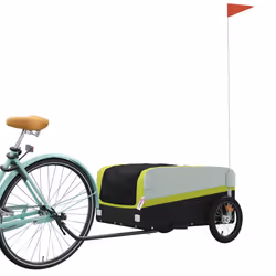 vidaXL Bike Cargo Trailer Bike Cart Bicycle Cargo Trailer Bike Wagon Iron - green, 126 x 63 x 50 cm - Additional view 2