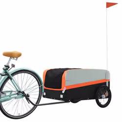 vidaXL Bike Cargo Trailer Bike Cart Bicycle Cargo Trailer Bike Wagon Iron - orange, 137 x 69 x 59 cm - Additional view 2