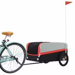 vidaXL Bike Cargo Trailer Bike Cart Bicycle Cargo Trailer Bike Wagon Iron - red, 137 x 69 x 59 cm - Additional view 2