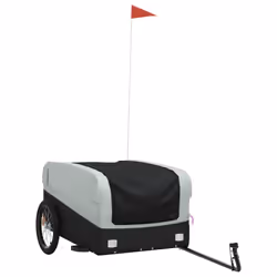 vidaXL Bike Cargo Trailer Bike Cart Bicycle Cargo Trailer Bike Wagon Iron - grey
