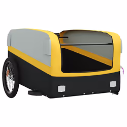 vidaXL Bike Cargo Trailer Bike Cart Bicycle Cargo Trailer Bike Wagon Iron - yellow, 137 x 69 x 59 cm - Additional view 4