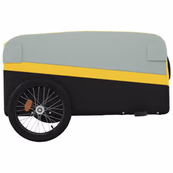 vidaXL Bike Cargo Trailer Bike Cart Bicycle Cargo Trailer Bike Wagon Iron - yellow, 137 x 69 x 59 cm - Additional view 6