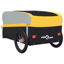 vidaXL Bike Cargo Trailer Bike Cart Bicycle Cargo Trailer Bike Wagon Iron - yellow, 137 x 69 x 59 cm - Additional view 7