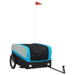 vidaXL Bike Cargo Trailer Bike Cart Bicycle Cargo Trailer Bike Wagon Iron - blue, 137 x 69 x 59 cm
