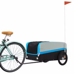 vidaXL Bike Cargo Trailer Bike Cart Bicycle Cargo Trailer Bike Wagon Iron - blue, 137 x 69 x 59 cm