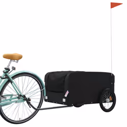 vidaXL Bike Cargo Trailer Bike Cart Bicycle Cargo Trailer Bike Wagon Iron - black, 137 x 69 x 59 cm - Additional view 2
