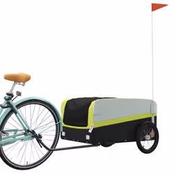 vidaXL Bike Cargo Trailer Bike Cart Bicycle Cargo Trailer Bike Wagon Iron - green, 137 x 69 x 59 cm - Additional view 2
