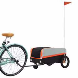 vidaXL Bike Cargo Trailer Bike Cart Bicycle Cargo Trailer Bike Wagon Iron - orange, 122 x 53 x 53 cm - Additional view 2
