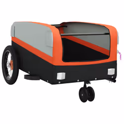 vidaXL Bike Cargo Trailer Bike Cart Bicycle Cargo Trailer Bike Wagon Iron - orange, 122 x 53 x 53 cm - Additional view 4