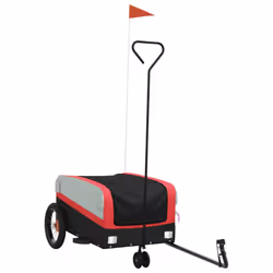 vidaXL Bike Cargo Trailer Bike Cart Bicycle Cargo Trailer Bike Wagon Iron - red, 122 x 53 x 53 cm