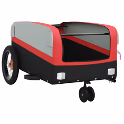 vidaXL Bike Cargo Trailer Bike Cart Bicycle Cargo Trailer Bike Wagon Iron - red, 122 x 53 x 53 cm - Additional view 4