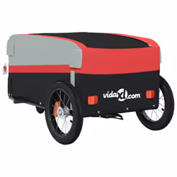 vidaXL Bike Cargo Trailer Bike Cart Bicycle Cargo Trailer Bike Wagon Iron - red, 122 x 53 x 53 cm - Additional view 7