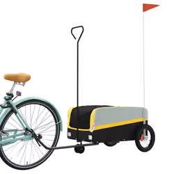 vidaXL Bike Cargo Trailer Bike Cart Bicycle Cargo Trailer Bike Wagon Iron - yellow, 122 x 53 x 53 cm - Additional view 2