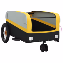 vidaXL Bike Cargo Trailer Bike Cart Bicycle Cargo Trailer Bike Wagon Iron - yellow, 122 x 53 x 53 cm - Additional view 4