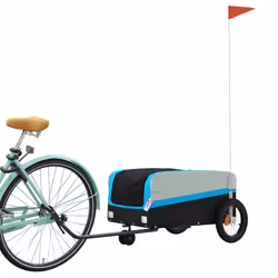 vidaXL Bike Cargo Trailer Bike Cart Bicycle Cargo Trailer Bike Wagon Iron - blue, 122 x 53 x 53 cm - Additional view 2