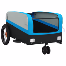 vidaXL Bike Cargo Trailer Bike Cart Bicycle Cargo Trailer Bike Wagon Iron - blue, 122 x 53 x 53 cm - Additional view 4