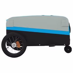 vidaXL Bike Cargo Trailer Bike Cart Bicycle Cargo Trailer Bike Wagon Iron - blue, 122 x 53 x 53 cm - Additional view 6