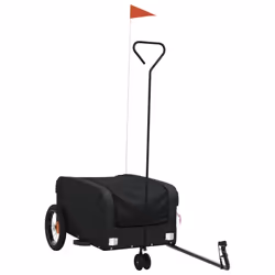 vidaXL Bike Cargo Trailer Bike Cart Bicycle Cargo Trailer Bike Wagon Iron - black, 122 x 53 x 53 cm