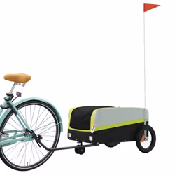 vidaXL Bike Cargo Trailer Bike Cart Bicycle Cargo Trailer Bike Wagon Iron - green, 122 x 53 x 53 cm - Additional view 2
