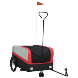vidaXL Bike Cargo Trailer Bike Cart Bicycle Cargo Trailer Bike Wagon Iron - red, 126 x 63 x 51 cm