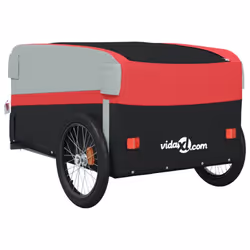 vidaXL Bike Cargo Trailer Bike Cart Bicycle Cargo Trailer Bike Wagon Iron - red, 126 x 63 x 51 cm - Additional view 7