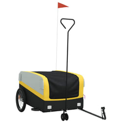 vidaXL Bike Cargo Trailer Bike Cart Bicycle Cargo Trailer Bike Wagon Iron - yellow, 126 x 63 x 51 cm