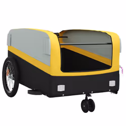 vidaXL Bike Cargo Trailer Bike Cart Bicycle Cargo Trailer Bike Wagon Iron - yellow, 126 x 63 x 51 cm - Additional view 4