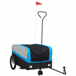 vidaXL Bike Cargo Trailer Bike Cart Bicycle Cargo Trailer Bike Wagon Iron - blue, 126 x 63 x 51 cm