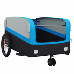 vidaXL Bike Cargo Trailer Bike Cart Bicycle Cargo Trailer Bike Wagon Iron - blue, 126 x 63 x 51 cm - Additional view 4