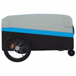 vidaXL Bike Cargo Trailer Bike Cart Bicycle Cargo Trailer Bike Wagon Iron - blue, 126 x 63 x 51 cm - Additional view 6