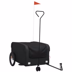 vidaXL Bike Cargo Trailer Bike Cart Bicycle Cargo Trailer Bike Wagon Iron - black, 126 x 63 x 51 cm