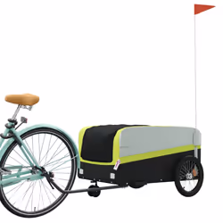 vidaXL Bike Cargo Trailer Bike Cart Bicycle Cargo Trailer Bike Wagon Iron - green
