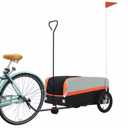 vidaXL Bike Cargo Trailer Bike Cart Bicycle Cargo Trailer Bike Wagon Iron - orange, 138 x 69 x 58 cm - Additional view 2