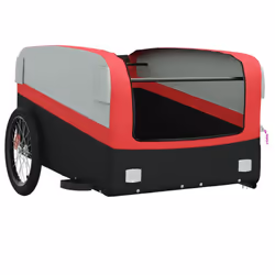 vidaXL Bike Trailer Bicycle Cargo Trailer Bike Cart Black and Red 45 kg Iron - Additional view 4