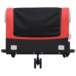 vidaXL Bike Trailer Bicycle Cargo Trailer Bike Cart Black and Red 45 kg Iron - Additional view 5