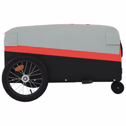 vidaXL Bike Trailer Bicycle Cargo Trailer Bike Cart Black and Red 45 kg Iron - Additional view 6