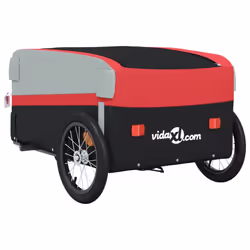 vidaXL Bike Trailer Bicycle Cargo Trailer Bike Cart Black and Red 45 kg Iron - Additional view 7