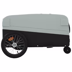 vidaXL Bike Cargo Trailer Bike Cart Bicycle Cargo Trailer Bike Wagon Iron - grey, 138 x 69 x 58 cm - Additional view 6