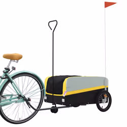 vidaXL Bike Cargo Trailer Bike Cart Bicycle Cargo Trailer Bike Wagon Iron - yellow, 138 x 69 x 58 cm - Additional view 2