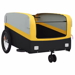 vidaXL Bike Cargo Trailer Bike Cart Bicycle Cargo Trailer Bike Wagon Iron - yellow, 138 x 69 x 58 cm - Additional view 4