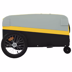 vidaXL Bike Cargo Trailer Bike Cart Bicycle Cargo Trailer Bike Wagon Iron - yellow, 138 x 69 x 58 cm - Additional view 6