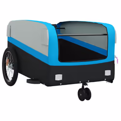 vidaXL Bike Cargo Trailer Bike Cart Bicycle Cargo Trailer Bike Wagon Iron - blue, 138 x 69 x 58 cm - Additional view 4