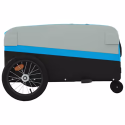 vidaXL Bike Cargo Trailer Bike Cart Bicycle Cargo Trailer Bike Wagon Iron - blue, 138 x 69 x 58 cm - Additional view 6