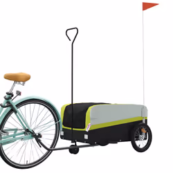 vidaXL Bike Cargo Trailer Bike Cart Bicycle Cargo Trailer Bike Wagon Iron - green, 138 x 69 x 58 cm - Additional view 2
