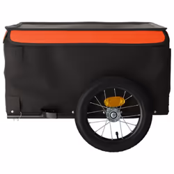 vidaXL Bike Cargo Trailer Bike Carriage Bicycle Wagon Trailer with Flag Iron - orange - Additional view 6