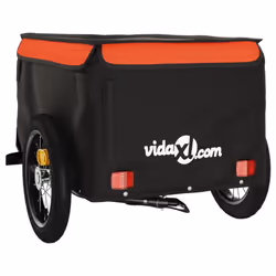 vidaXL Bike Cargo Trailer Bike Carriage Bicycle Wagon Trailer with Flag Iron - orange - Additional view 7